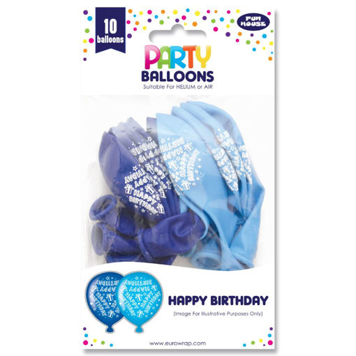 Picture of PARTY LATEX BALLOONS BLUE 10 PACK - 11 INCH